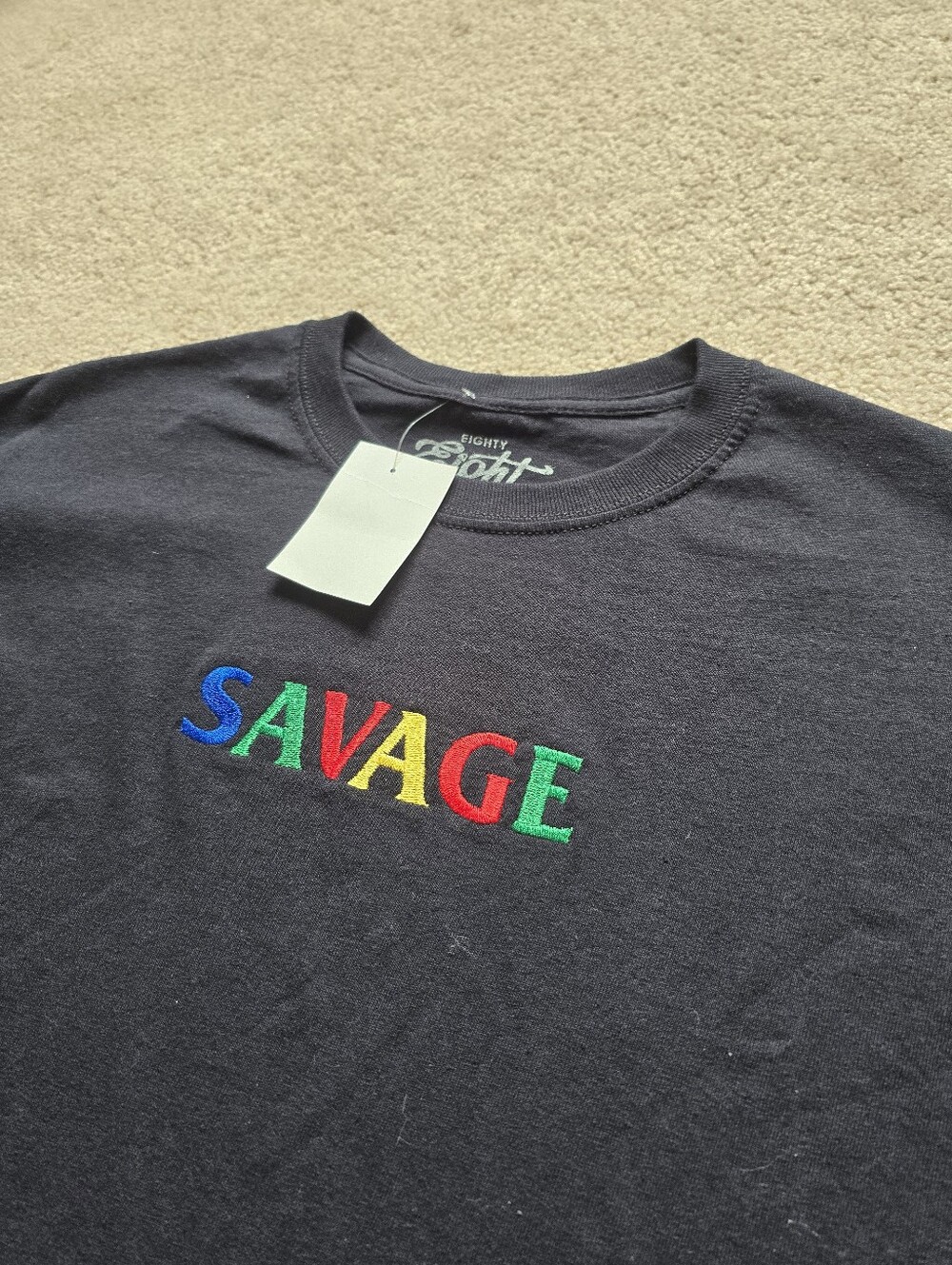 NWT Savage Embroidered Tee Womens Size Medium